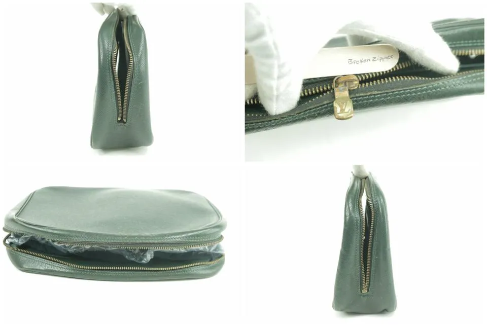 Louis Vuitton Trousse Toilery Pouch GM Taiga Leather Green 232555