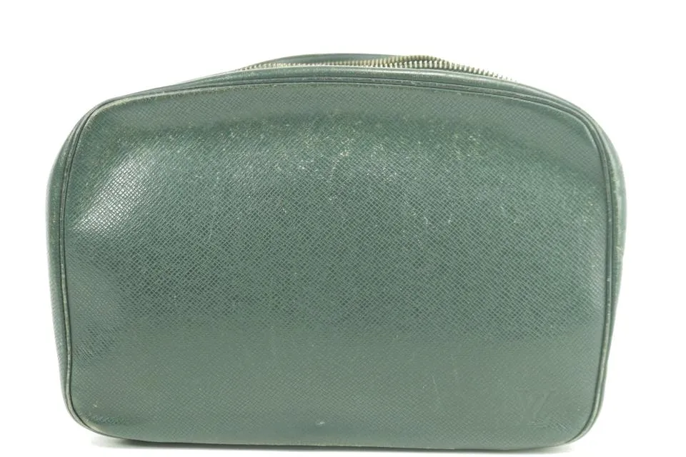 Louis Vuitton Trousse Toilery Pouch GM Taiga Leather Green 232555