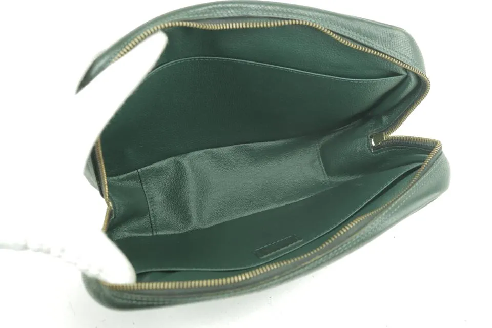 Louis Vuitton Trousse Toilery Pouch GM Taiga Leather Green 232555