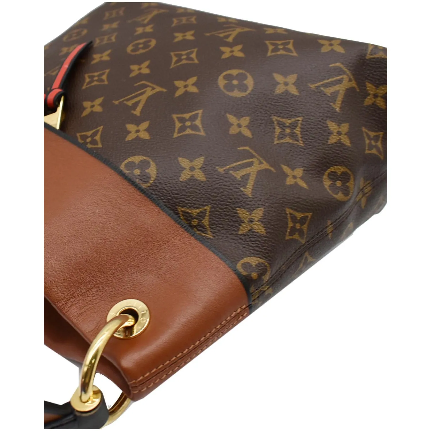 LOUIS VUITTON Tuileries Besace Monogram Canvas Shoulder Bag Caramel