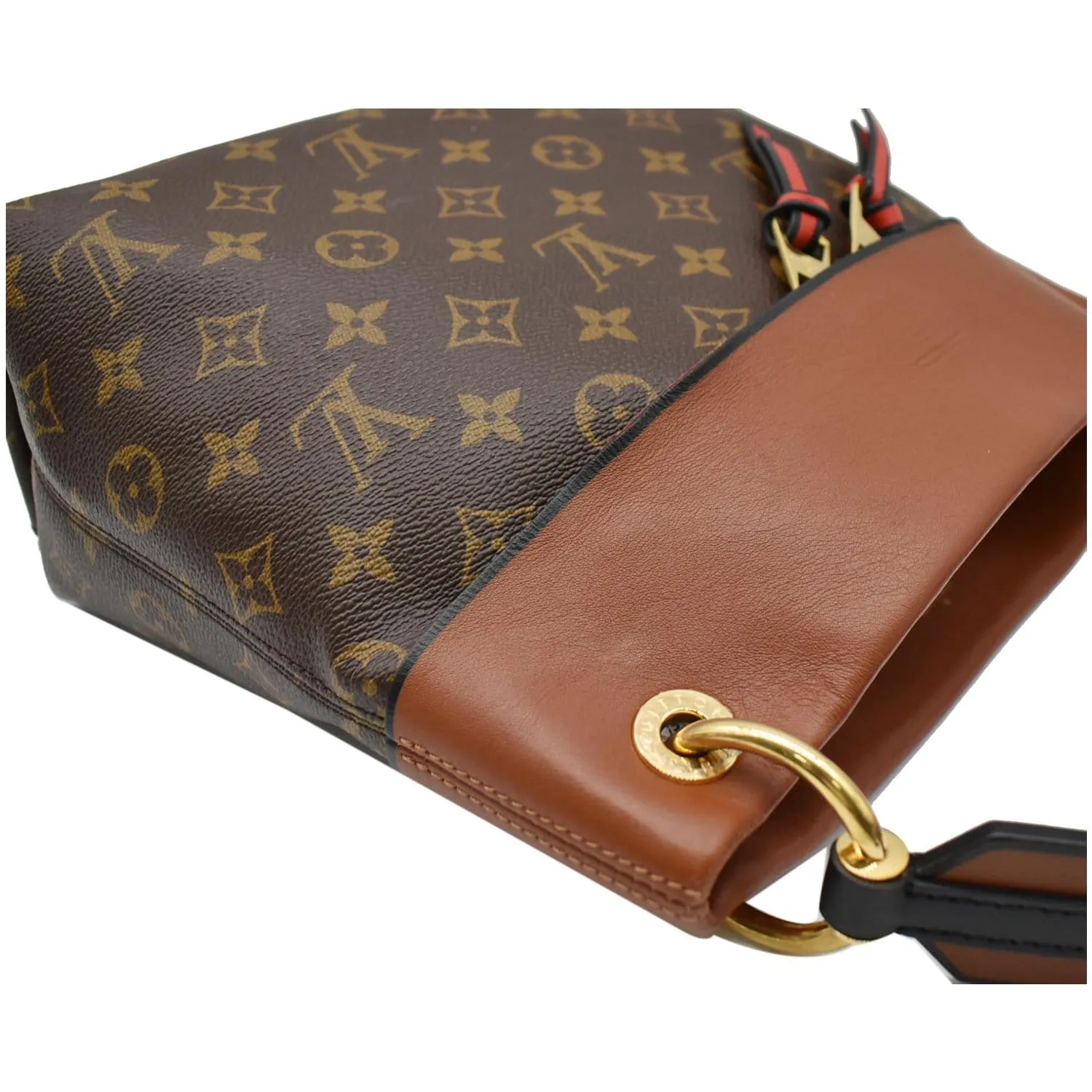 LOUIS VUITTON Tuileries Besace Monogram Canvas Shoulder Bag Caramel