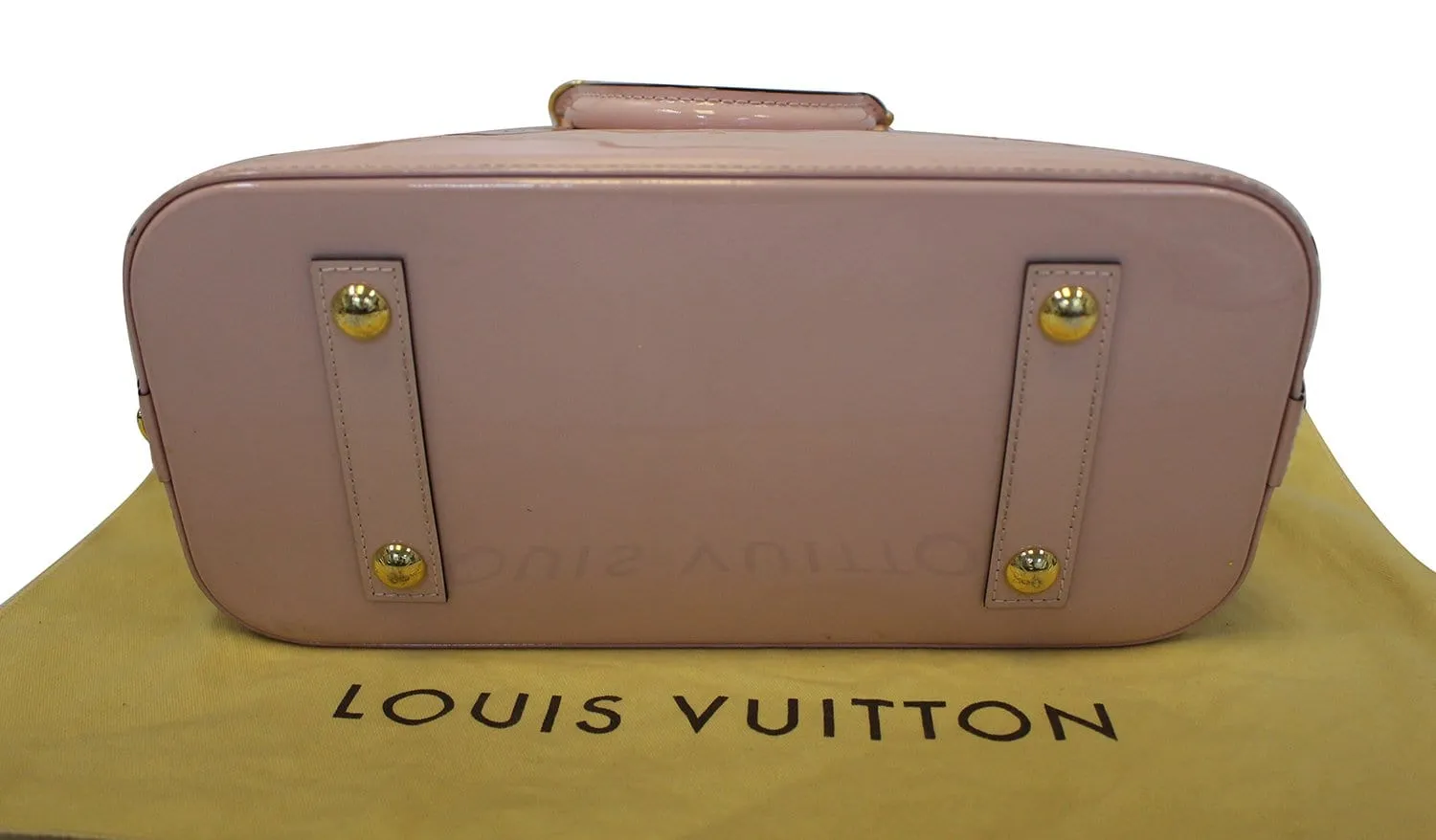 LOUIS VUITTON Vernis Leather Alma PM Rose Ballerine Satchel Bag