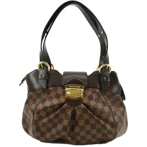 LOUIS VUITTON Women Sistina PM Damier Ebene Shoulder Bag Brown