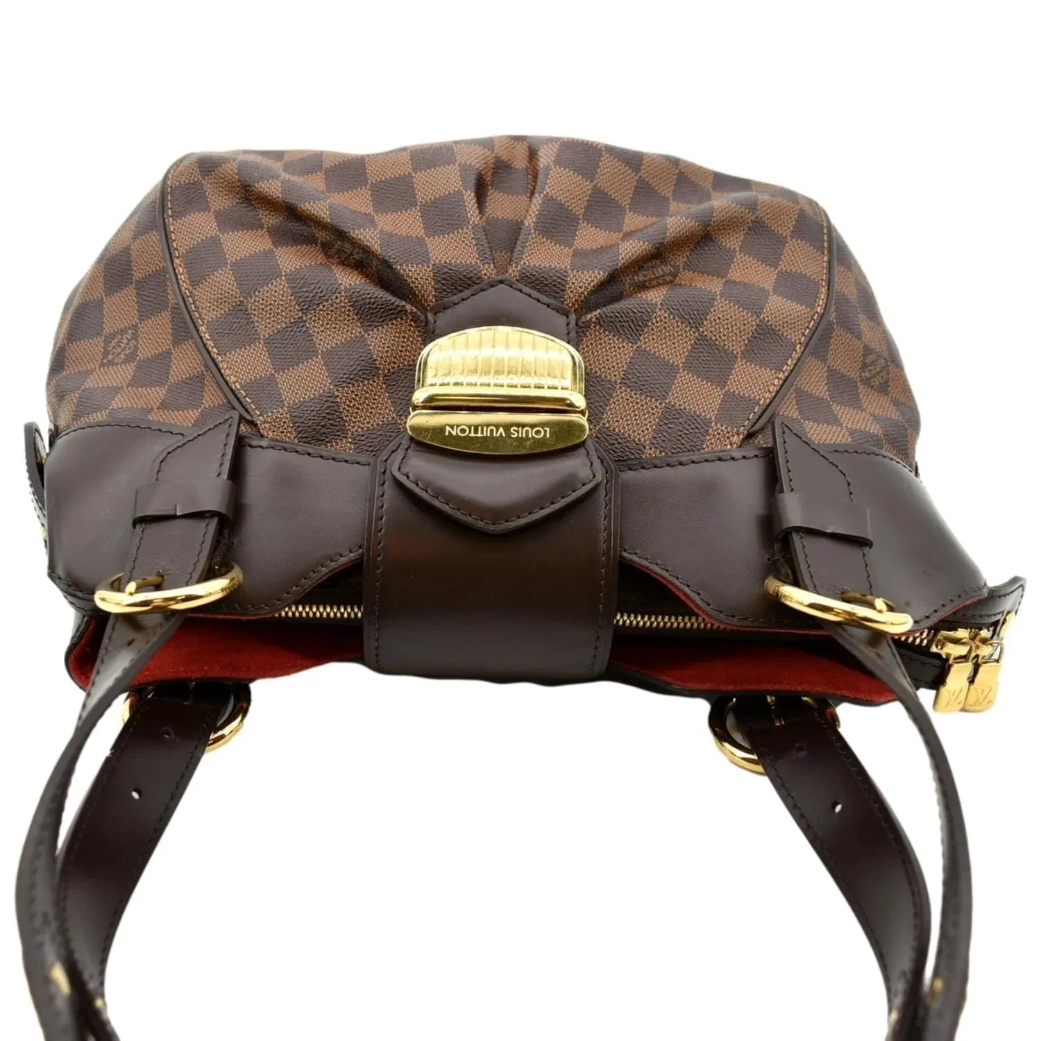 LOUIS VUITTON Women Sistina PM Damier Ebene Shoulder Bag Brown