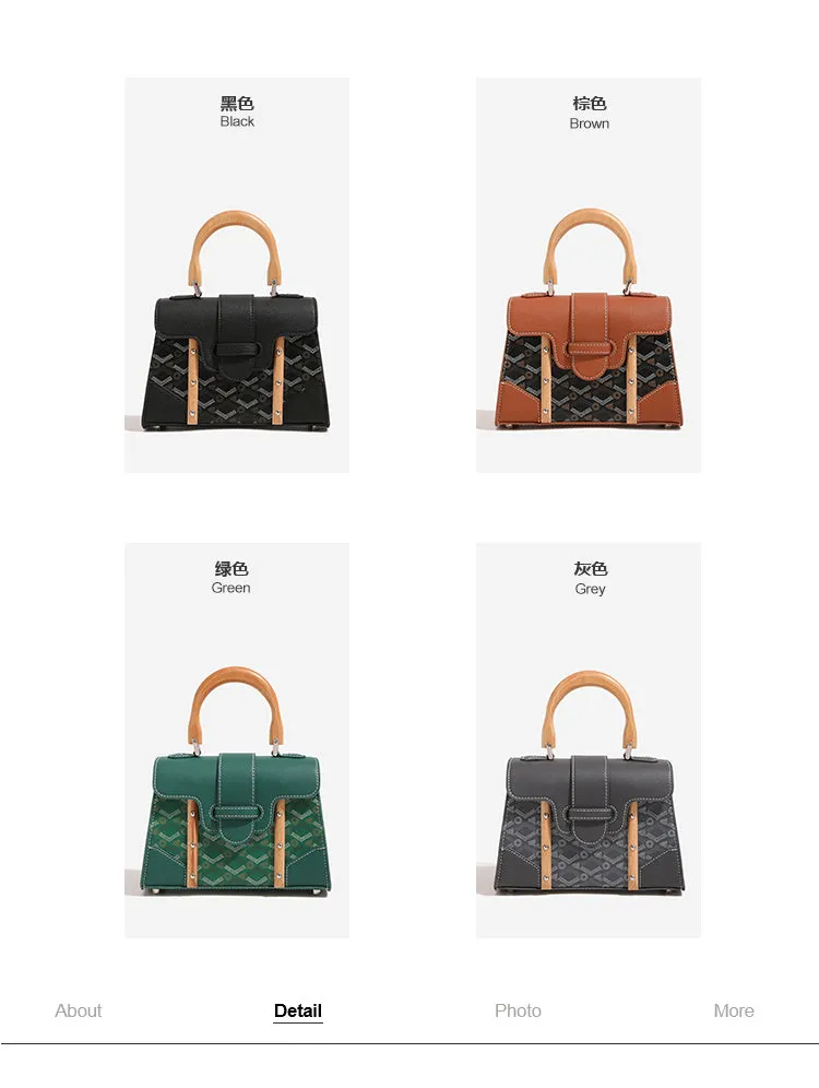 Luxury Brand Retro Vintage Dog Tooth Saigon Handbag with High Texture Fashionable and Casual Diagonal Cross Small Square Bag