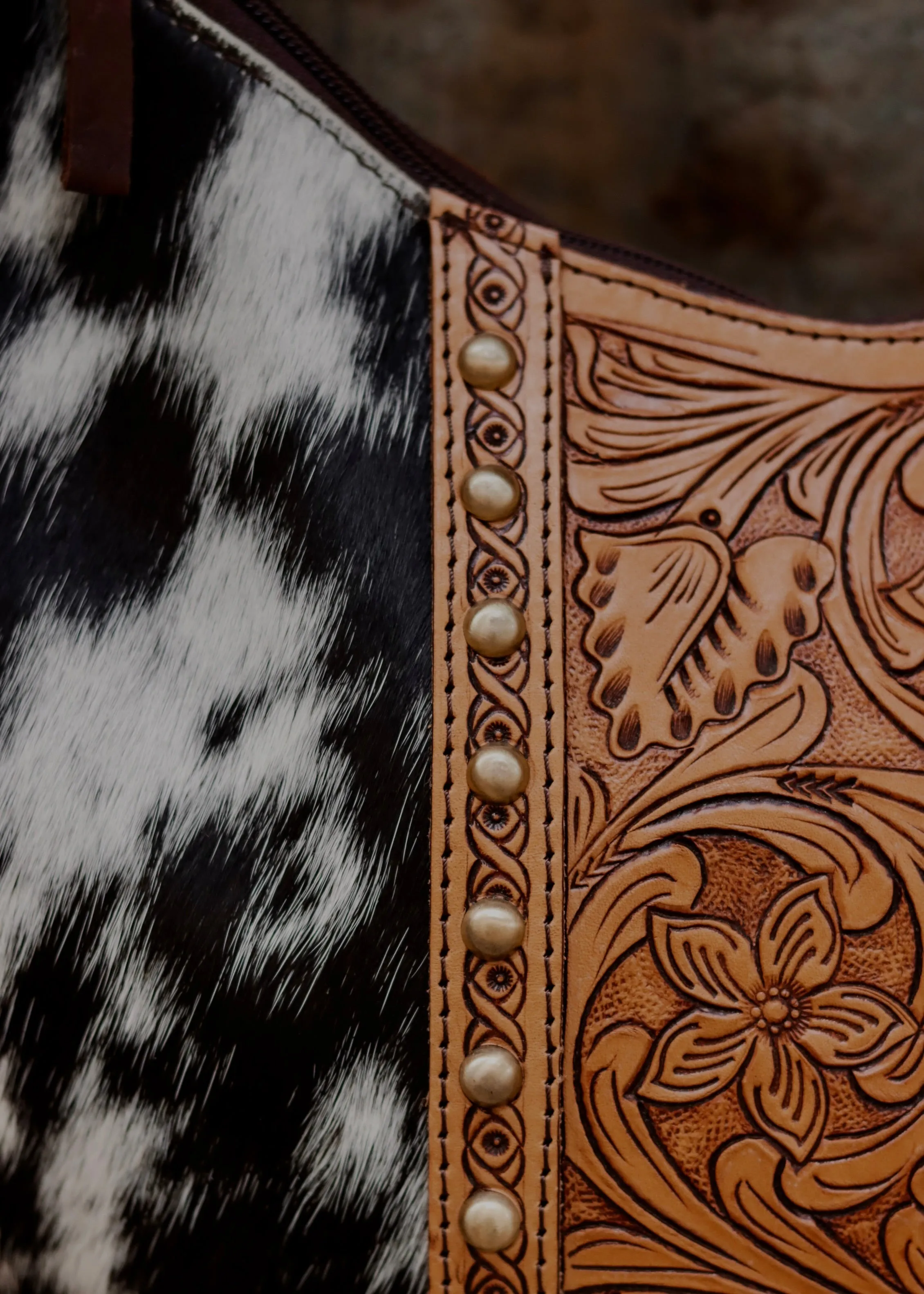 Macy Tooled Leather Cowhide Bag