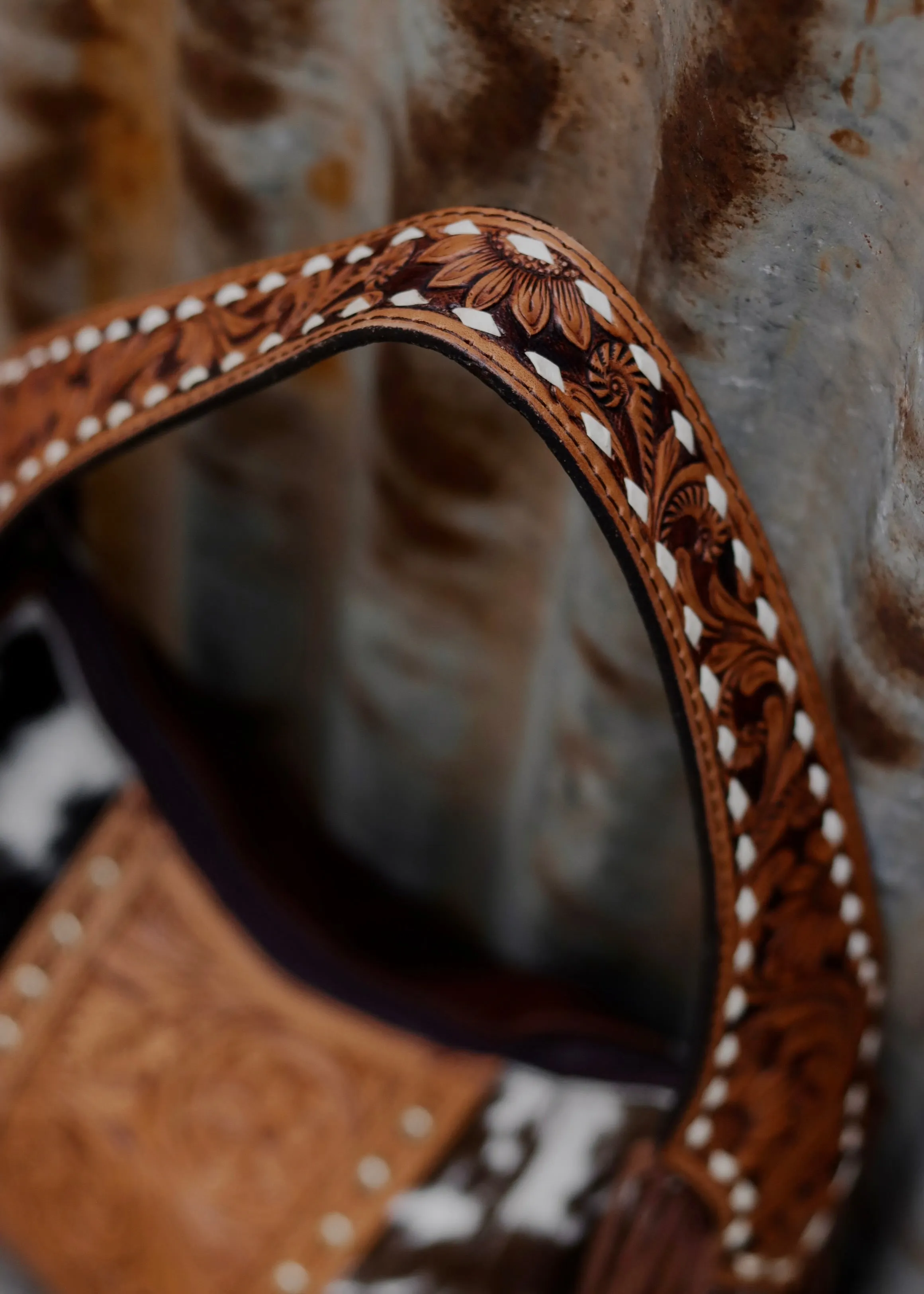 Macy Tooled Leather Cowhide Bag