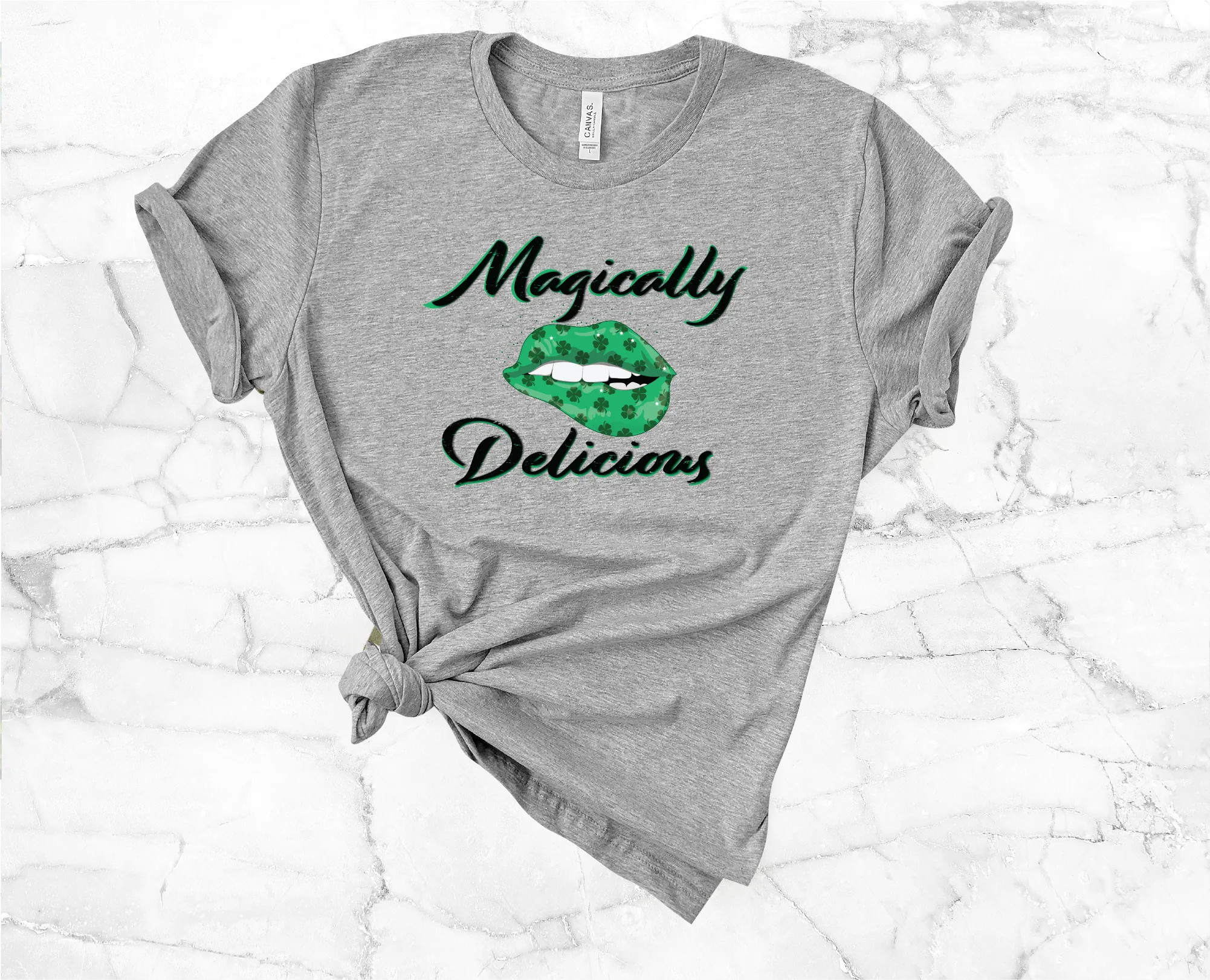 Magically Delicious Biting Lip Bella Canvas 3001 Tee