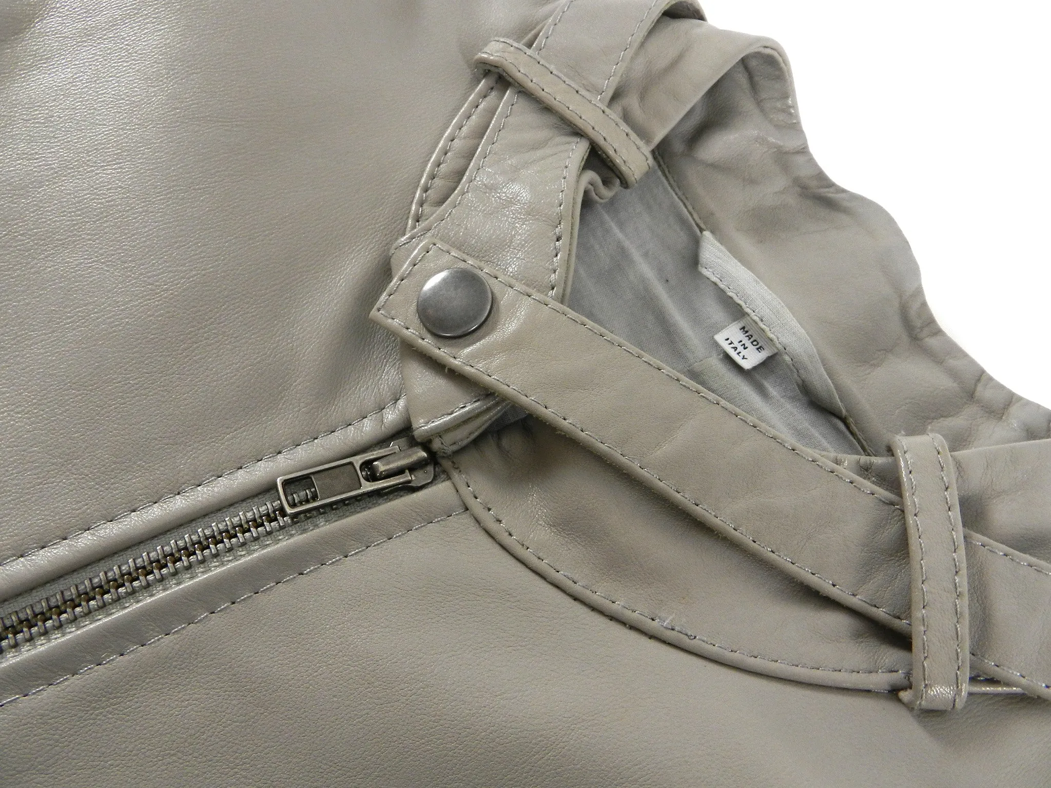 Maison Margiela Light Grey Moto Cafe Racer Jacket - L