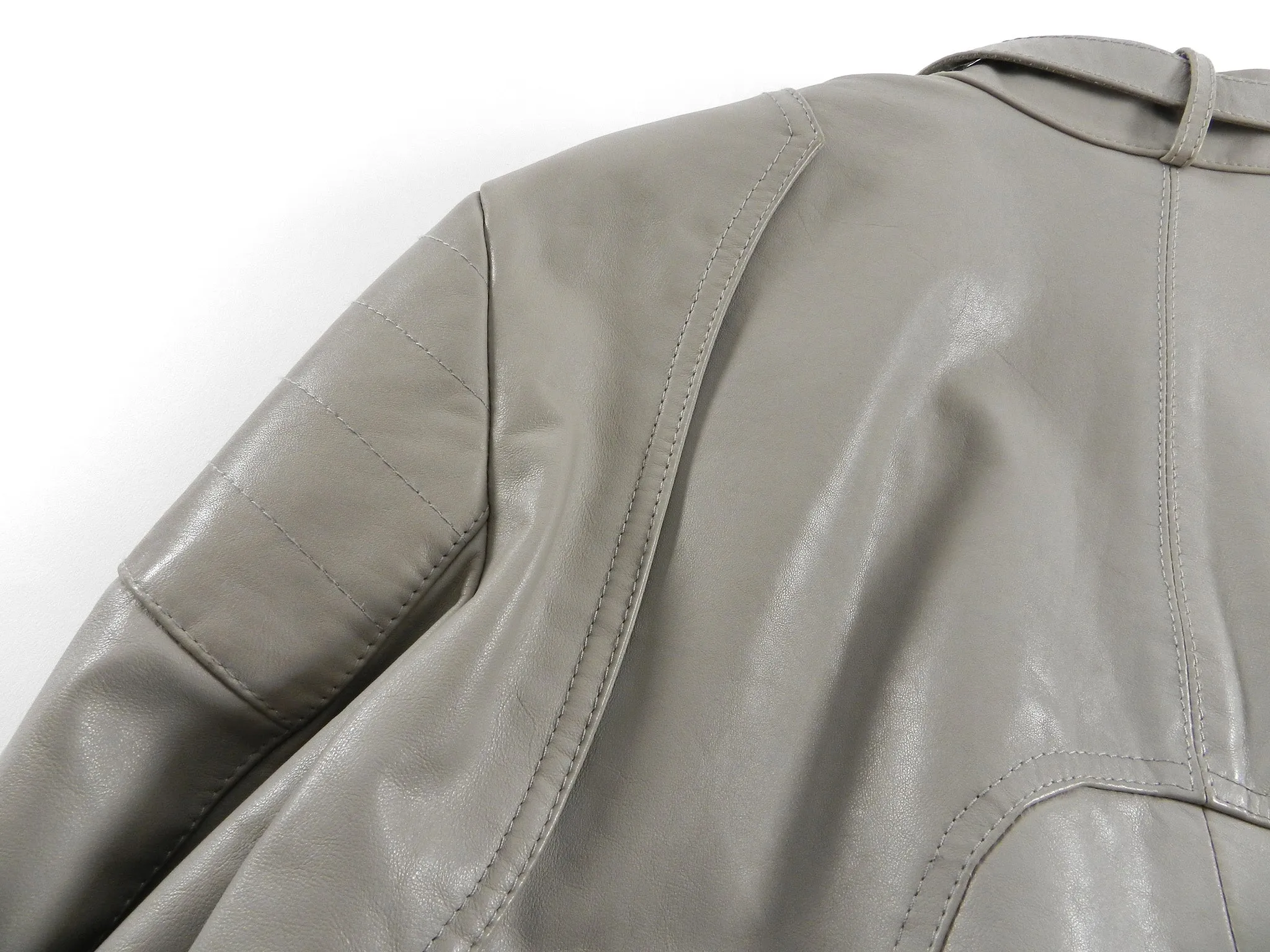 Maison Margiela Light Grey Moto Cafe Racer Jacket - L