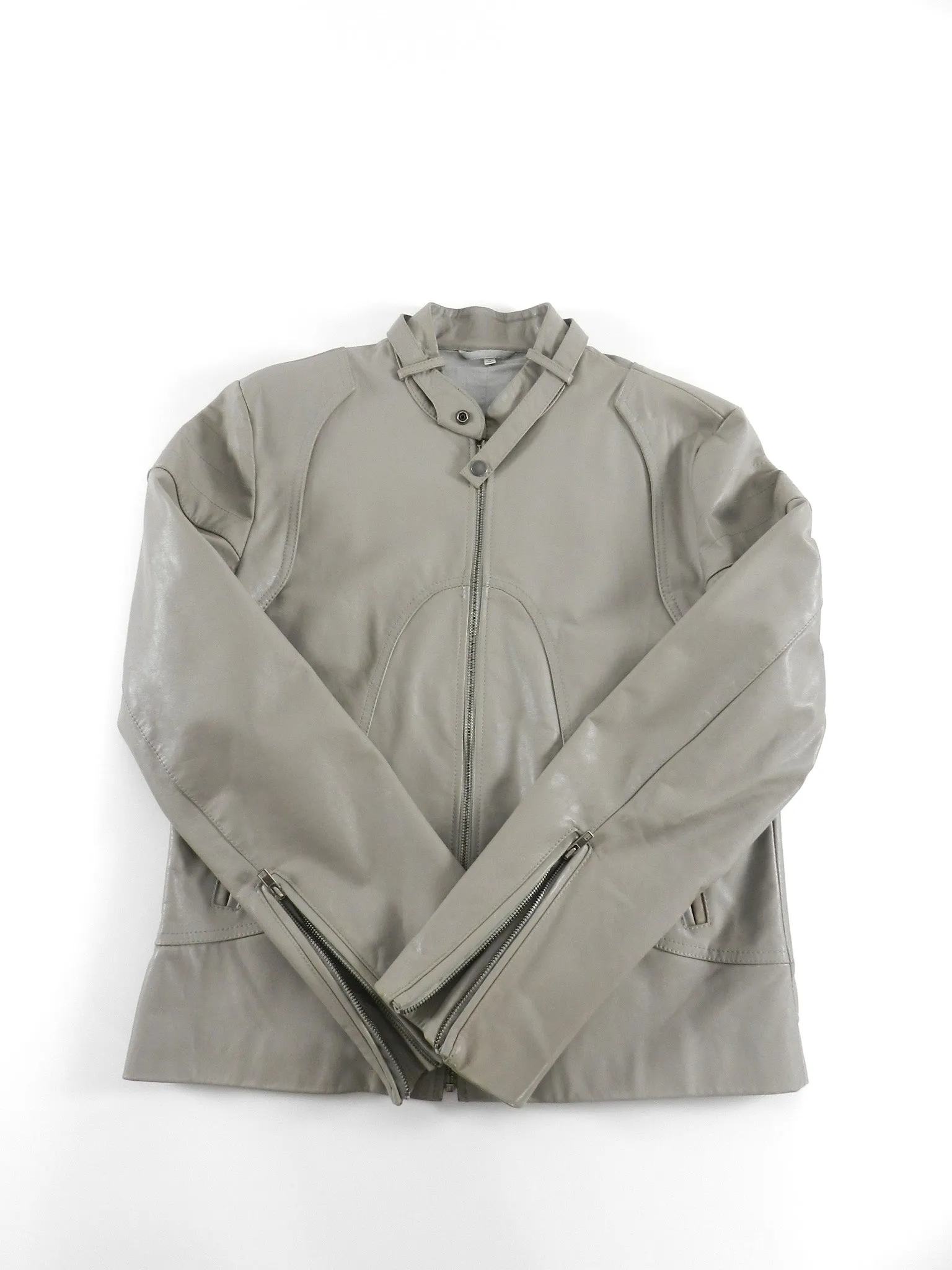 Maison Margiela Light Grey Moto Cafe Racer Jacket - L