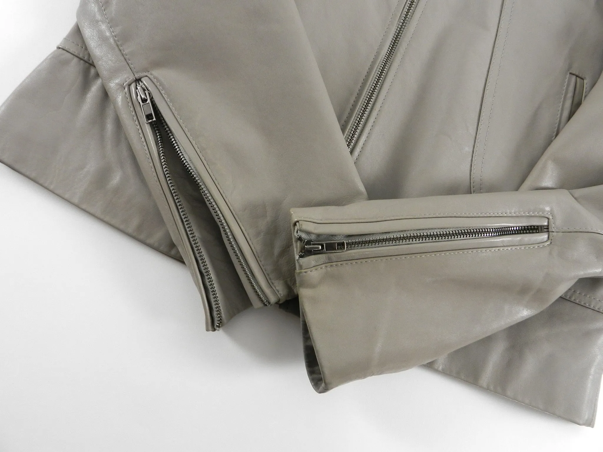 Maison Margiela Light Grey Moto Cafe Racer Jacket - L