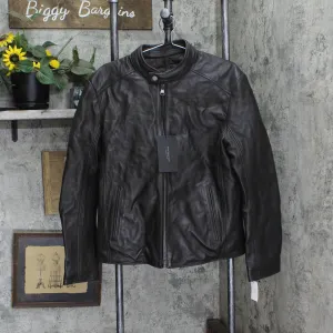 Marc New York By Andrew Marc Men's Leather Moto Jacket Espresso Dark Brown M