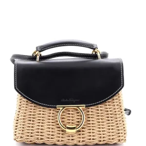 Margot Satchel Wicker with Leather Small