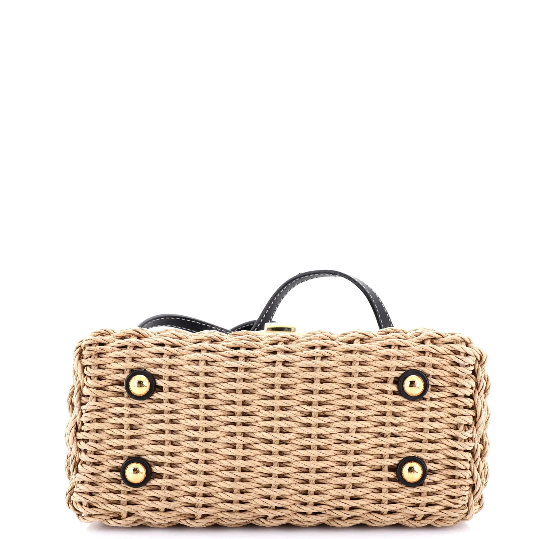Margot Satchel Wicker with Leather Small