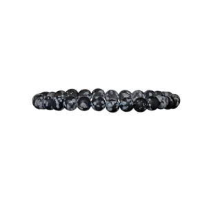 MATTE SNOWFLAKE OBSIDIAN BEADED bracelet DAVID SPECIAL