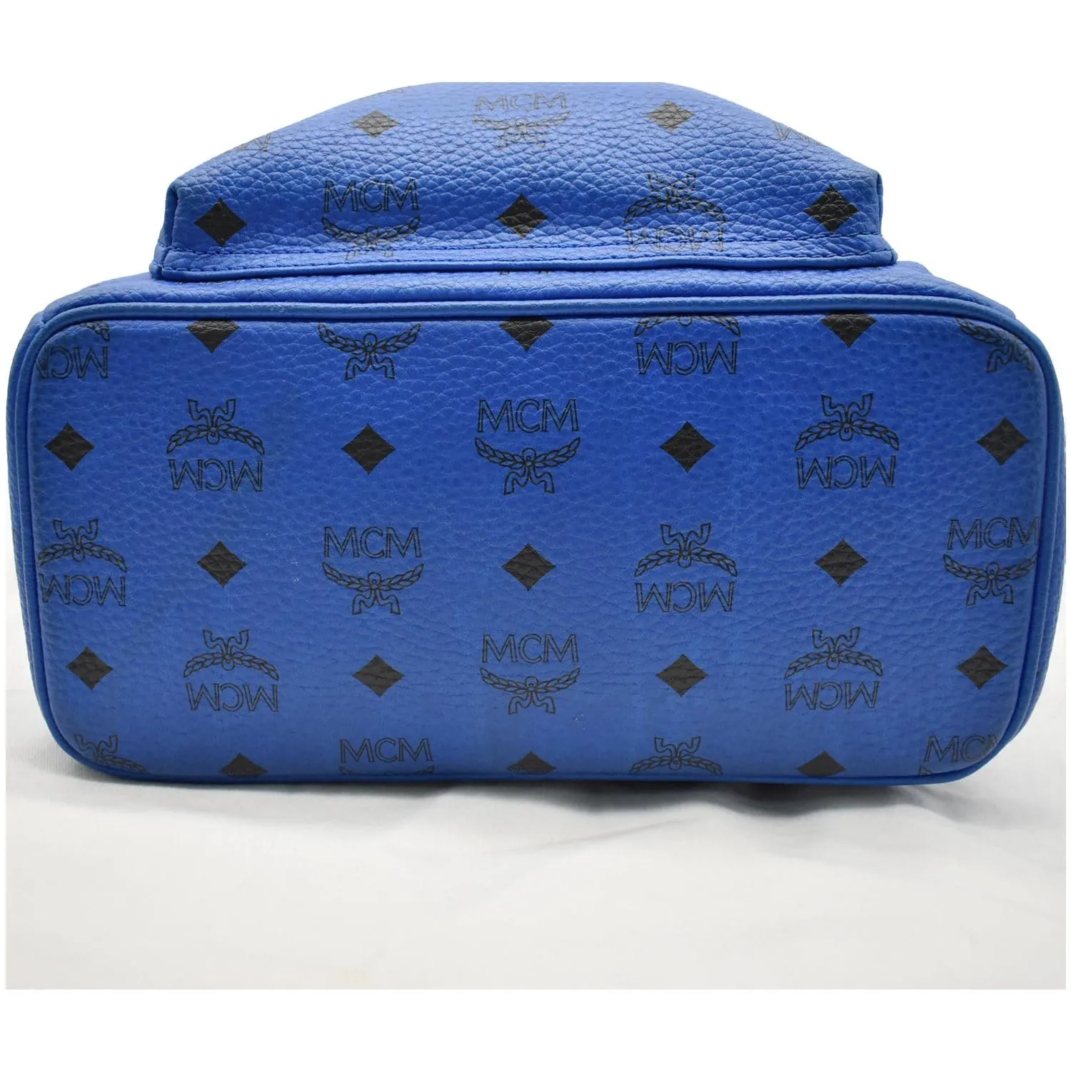 MCM Stark Classic Small Visetos Canvas Backpack Bag Blue
