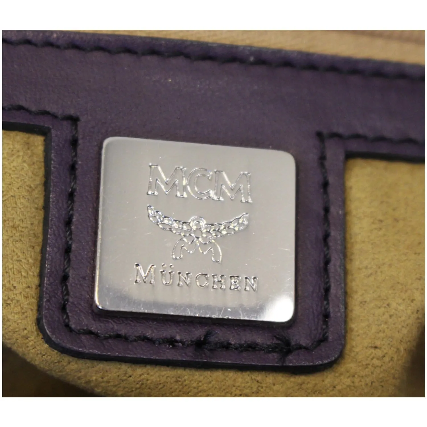 MCM Visetos Lion Princess Boston Bag Black