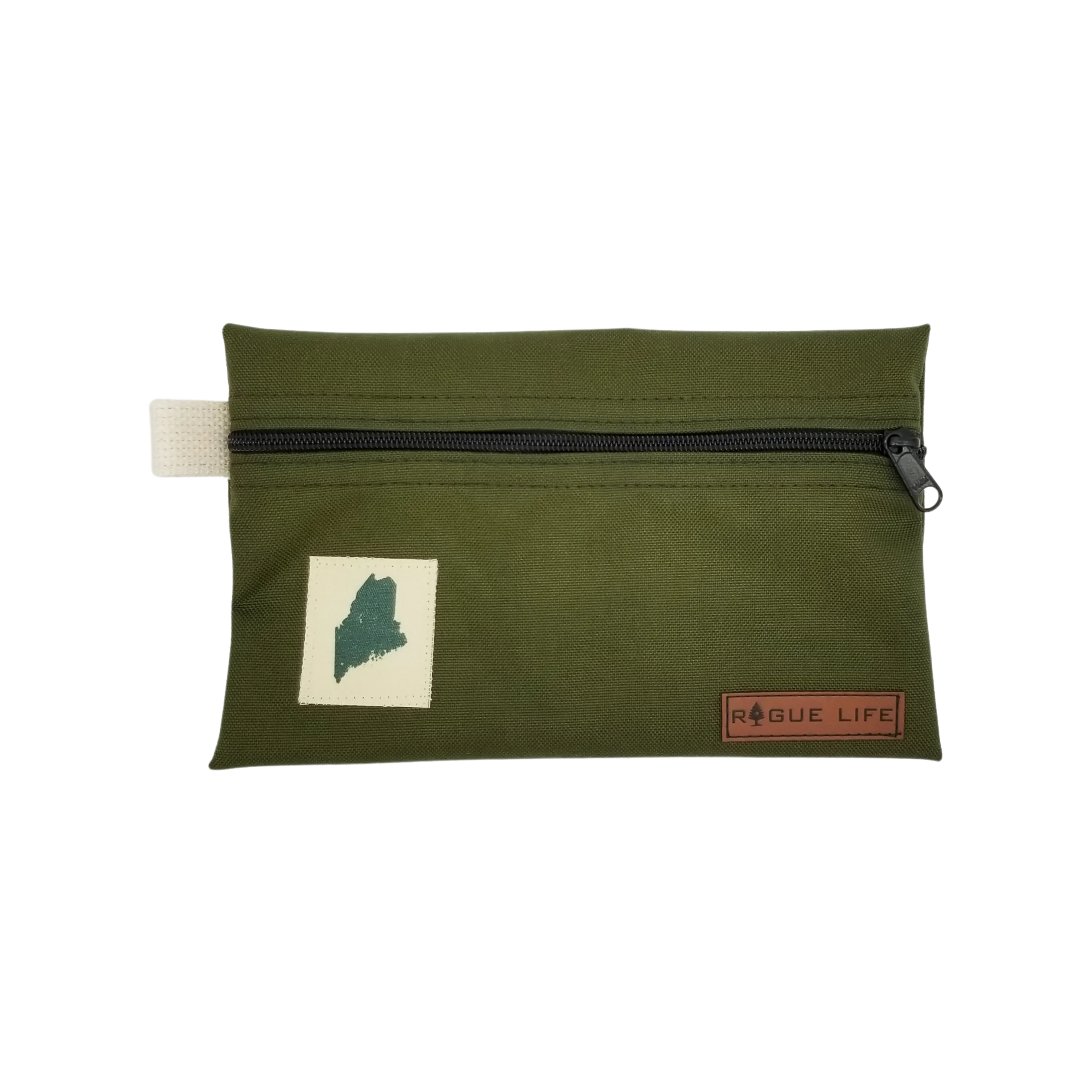 ME State Large Zipper Pouch /w Leather Patch