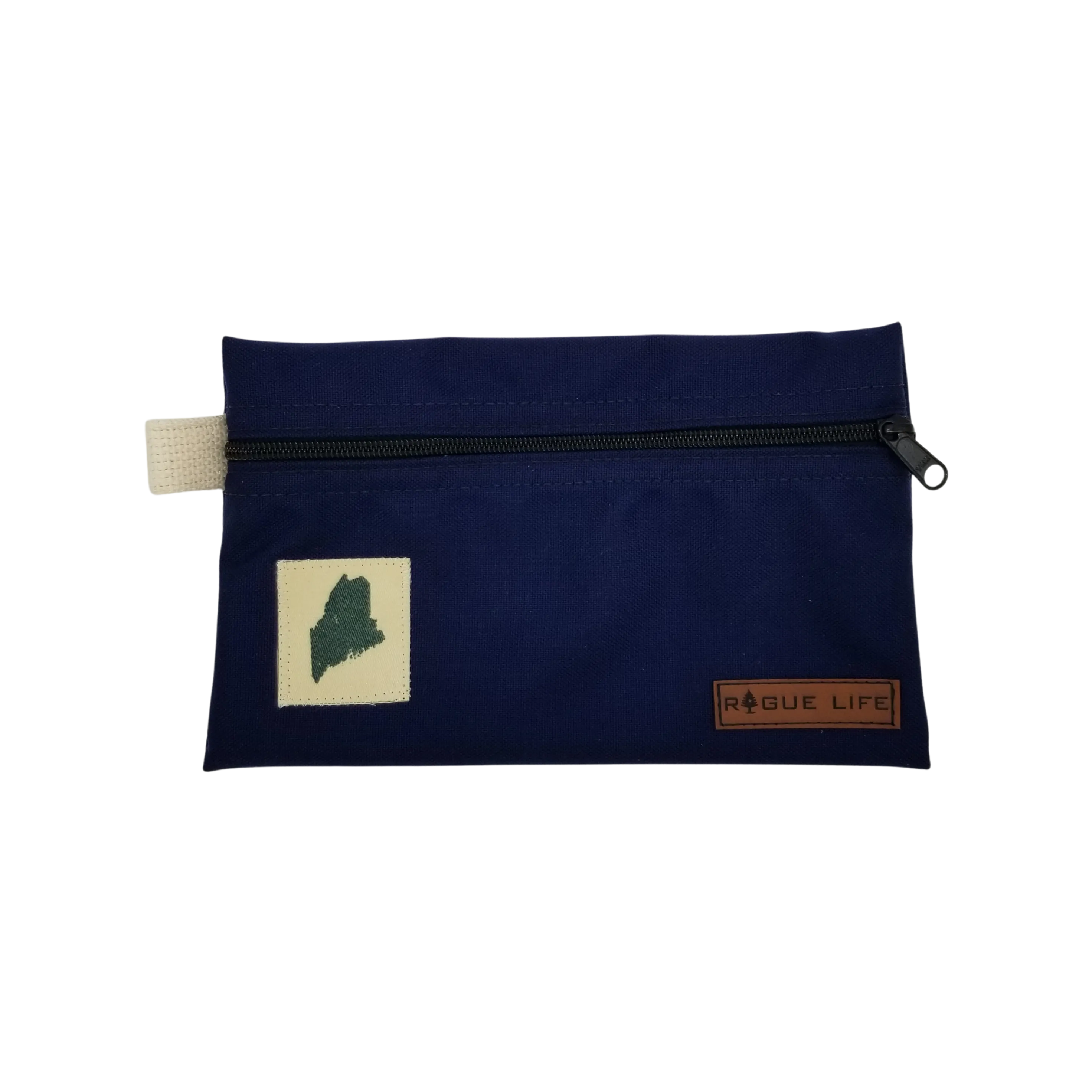 ME State Large Zipper Pouch /w Leather Patch
