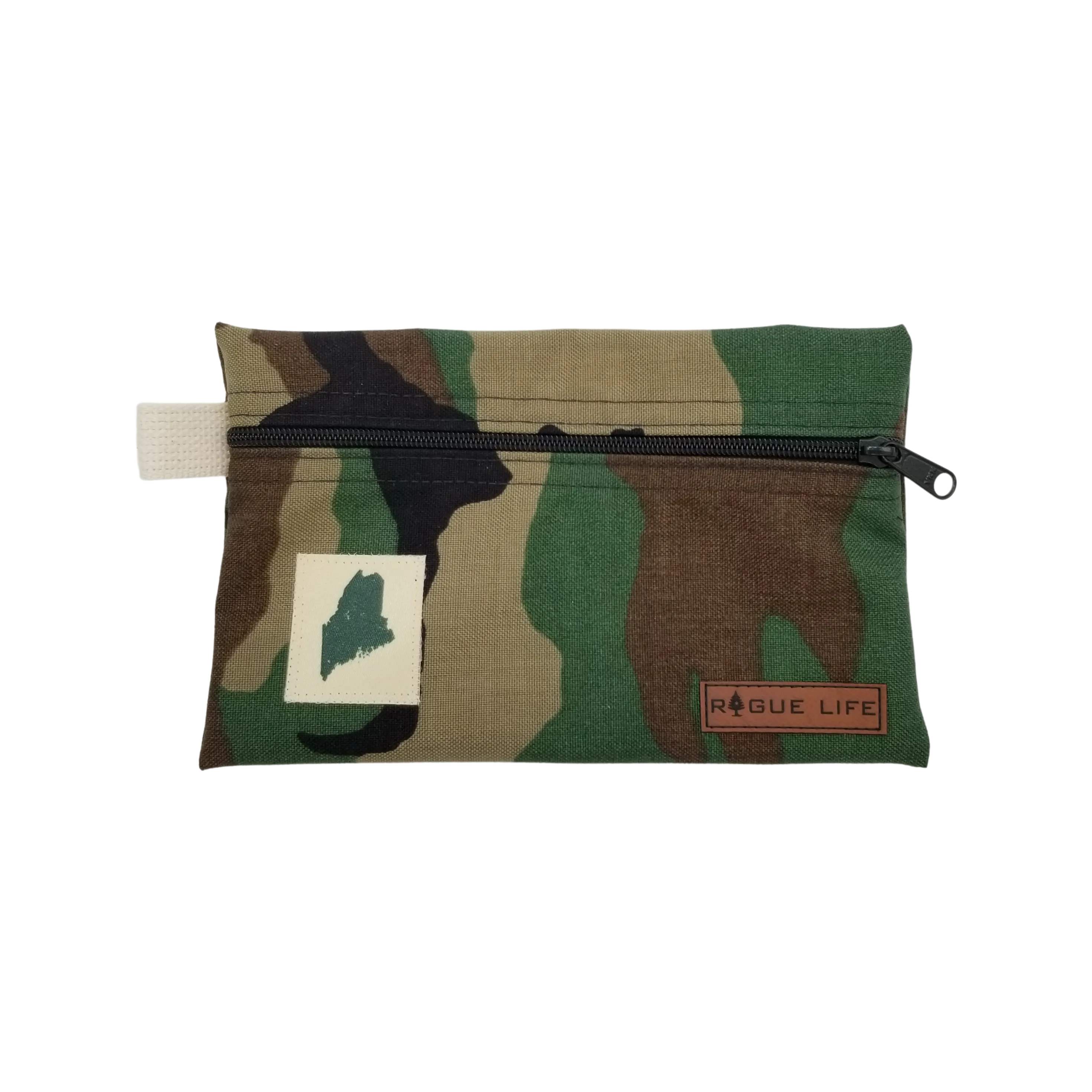 ME State Large Zipper Pouch /w Leather Patch