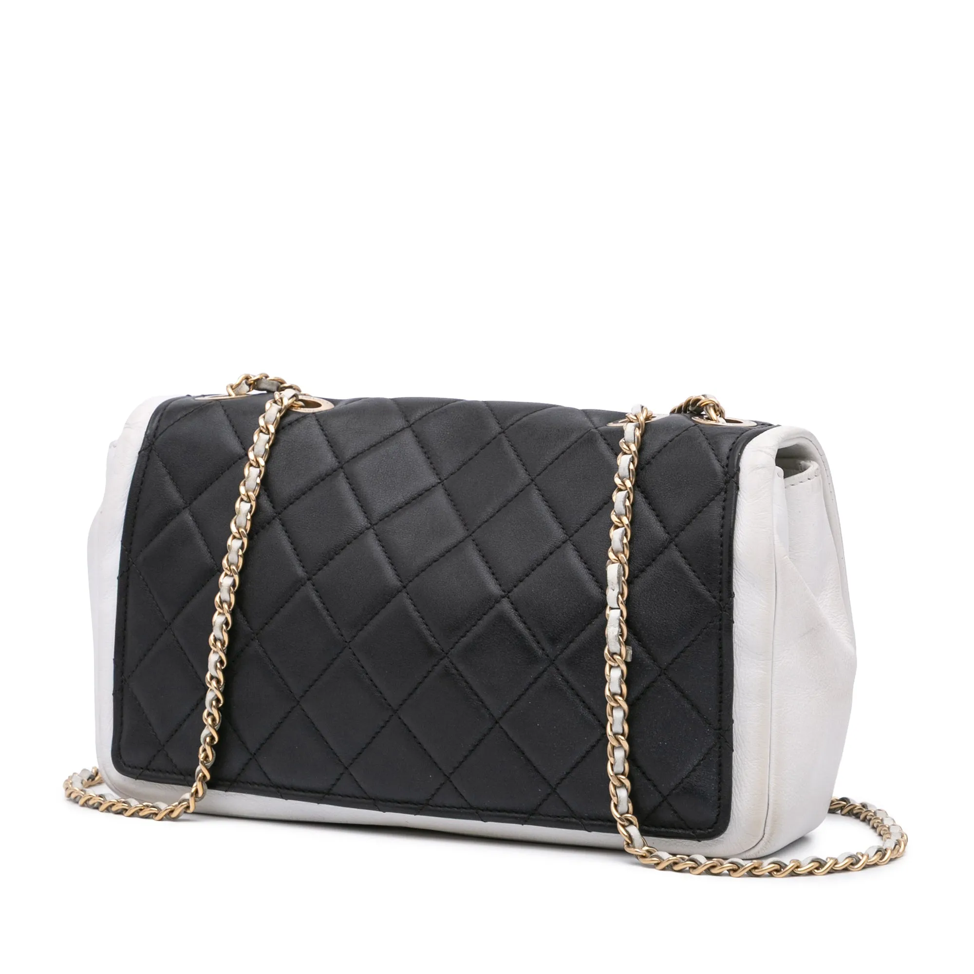 Medium Bicolor Calfskin Graphic Flap