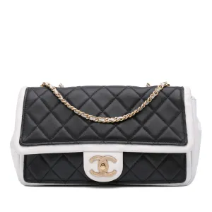 Medium Bicolor Calfskin Graphic Flap