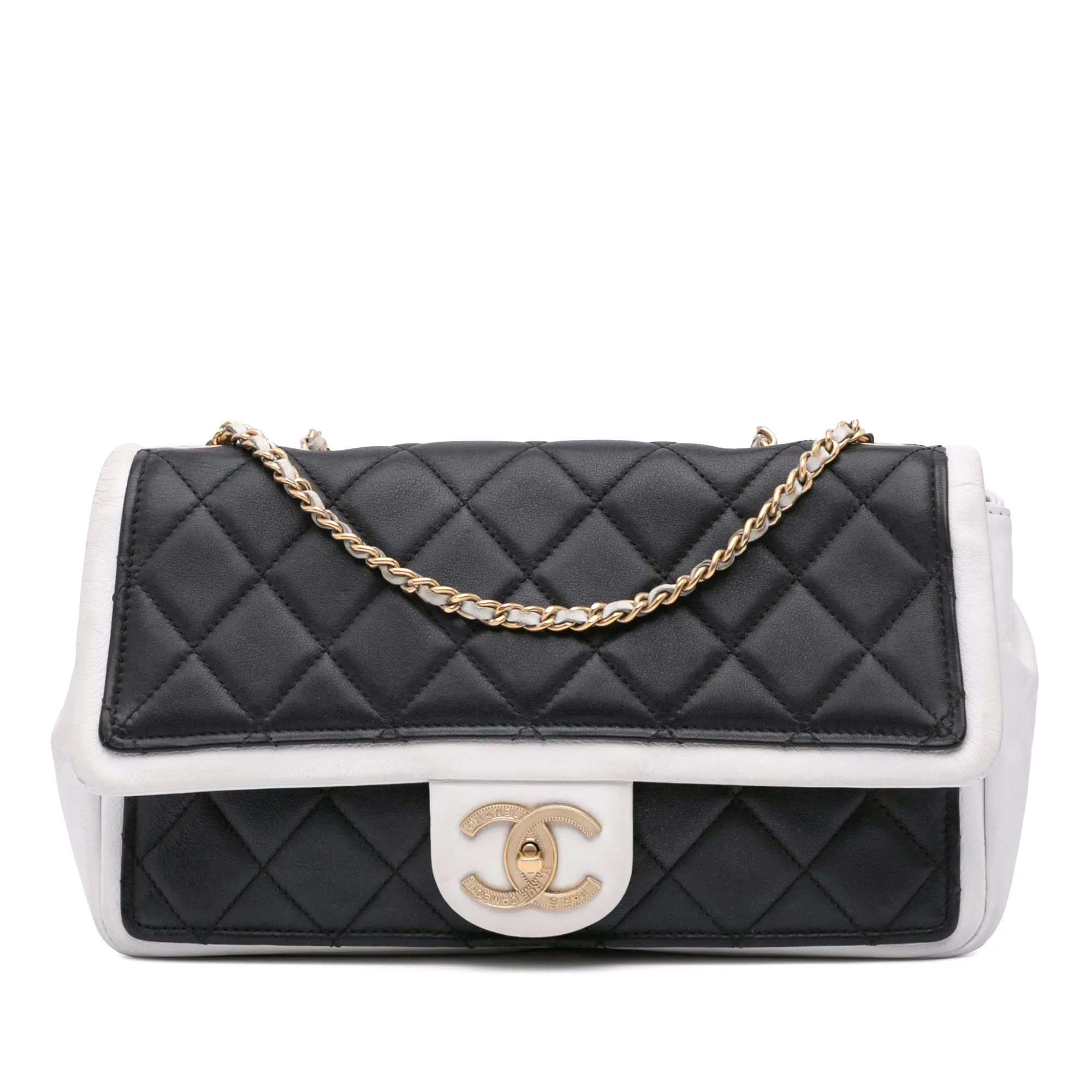 Medium Bicolor Calfskin Graphic Flap