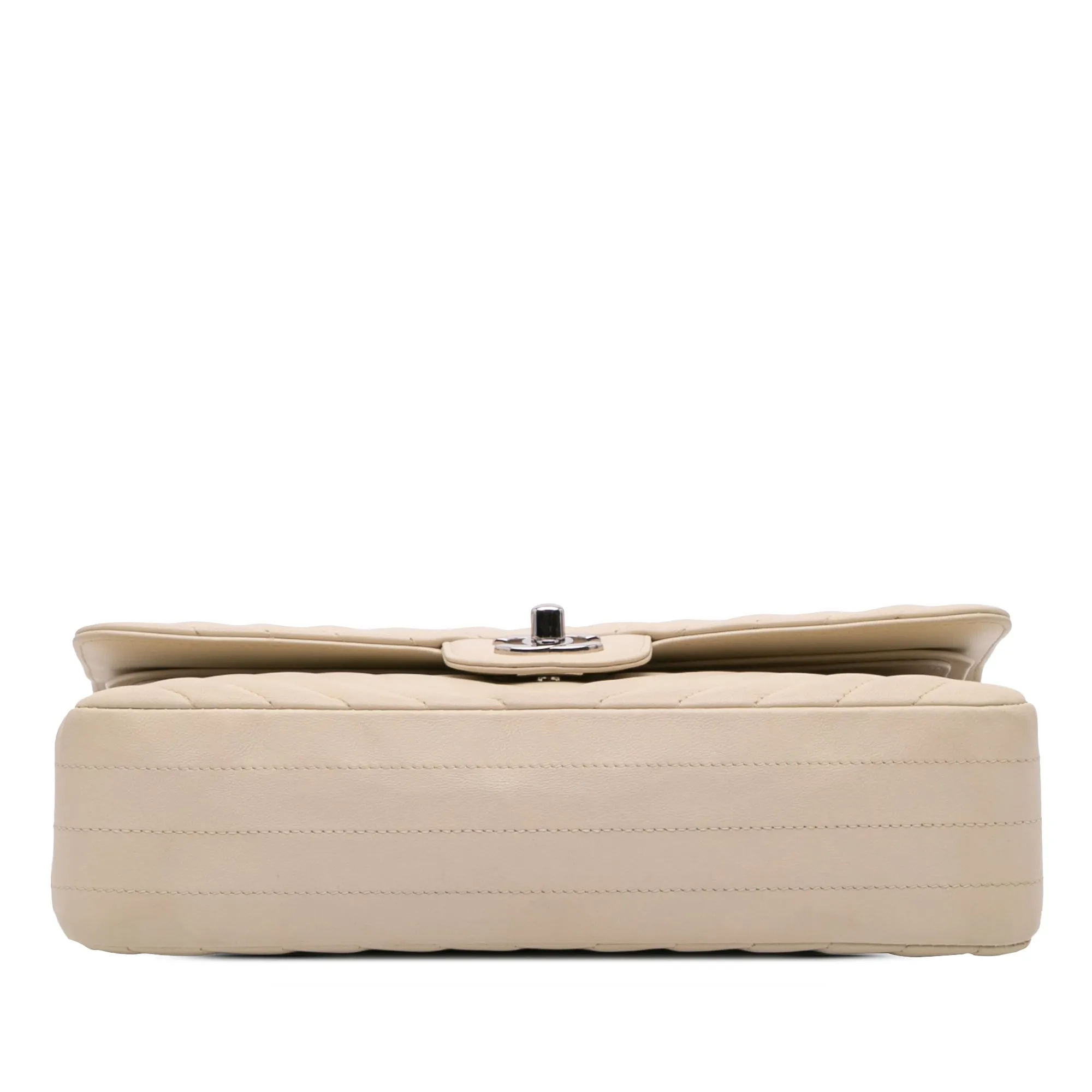 Medium Classic Chevron Lambskin Double Flap
