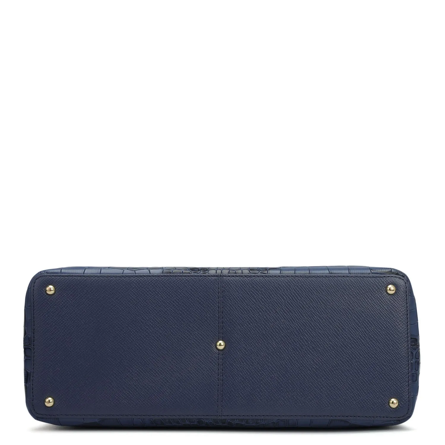 Medium Croco Franzy Leather Satchel - Stardust