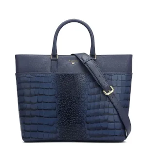 Medium Croco Franzy Leather Satchel - Stardust