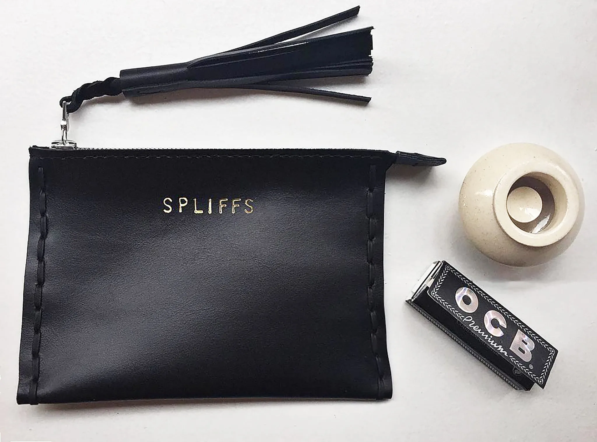 Medium Custom Embossed Laced Leather Clutch