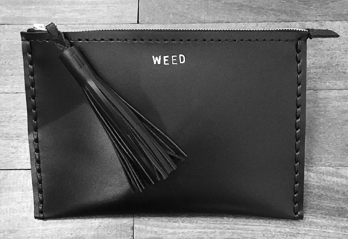 Medium Custom Embossed Laced Leather Clutch