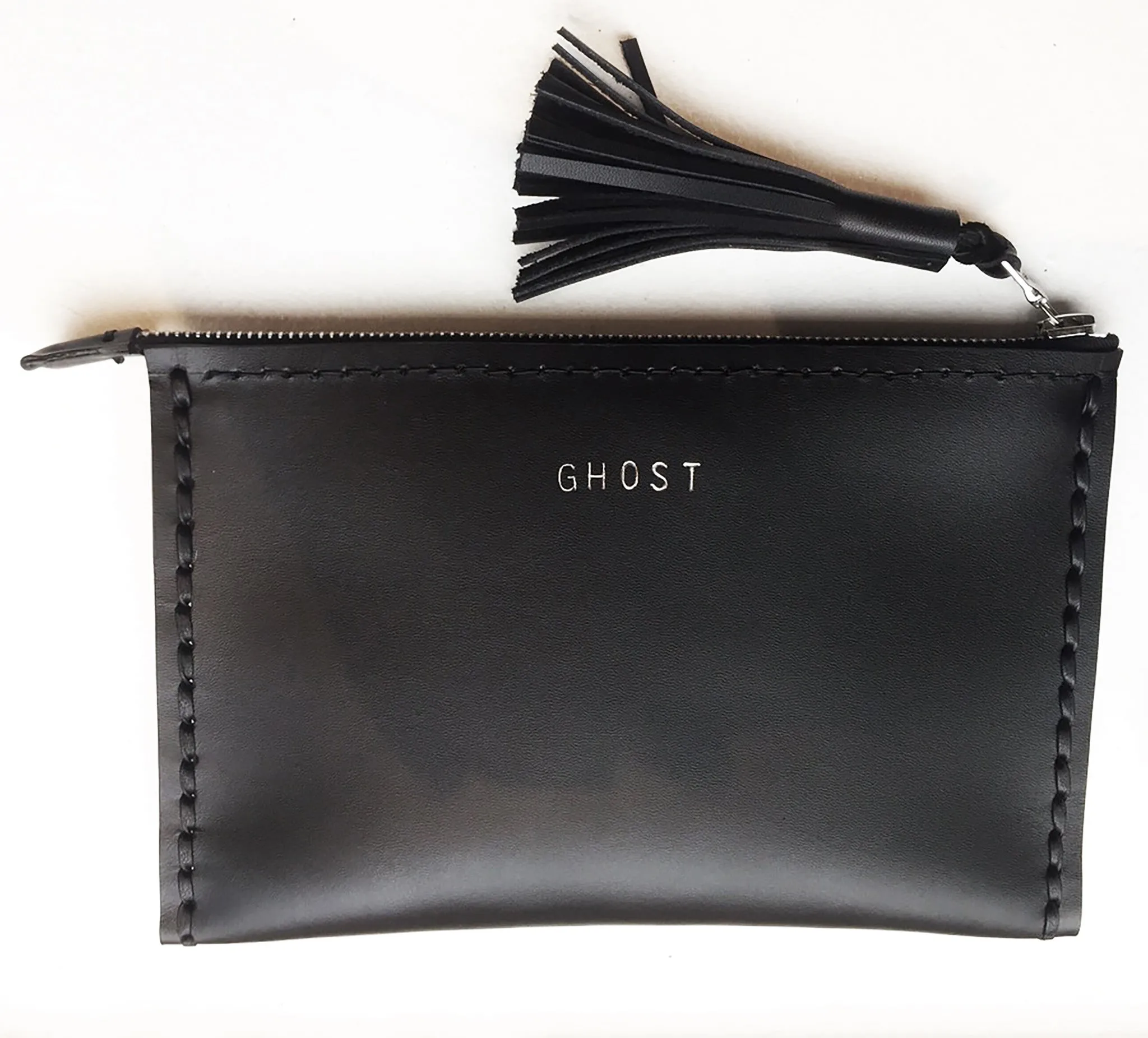 Medium Custom Embossed Laced Leather Clutch