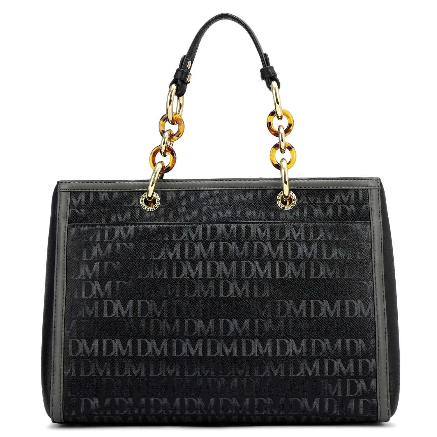 Medium Monogram Franzy Leather Satchel - Black