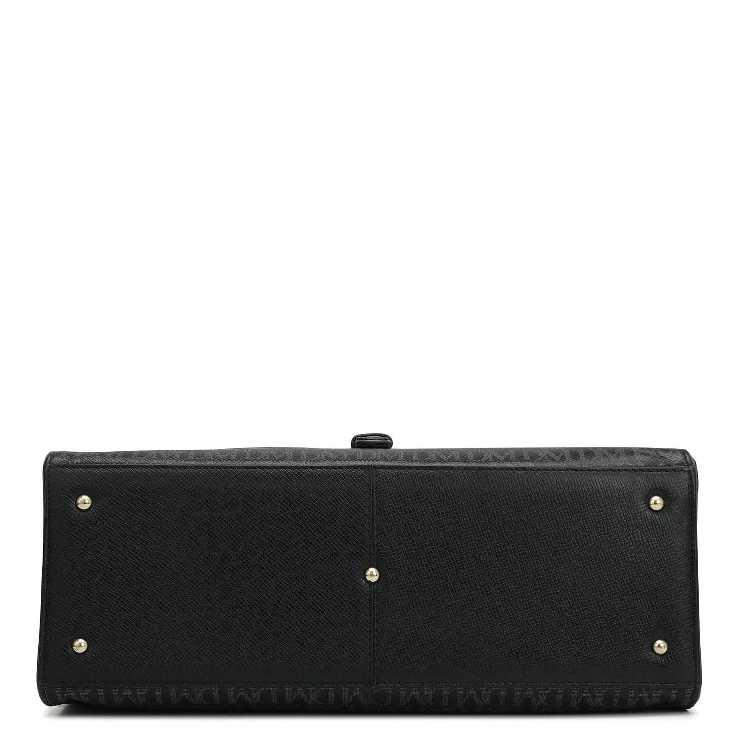 Medium Monogram Plain Leather Satchel - Black