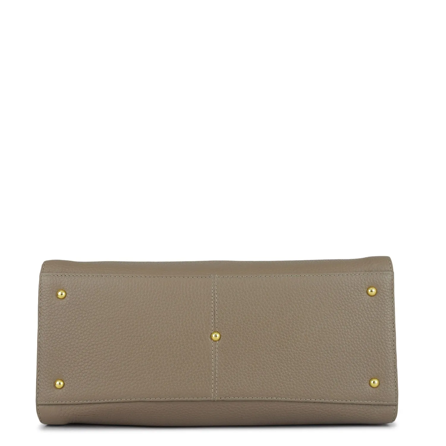 Medium Wax Leather Satchel - Greyish Taupe