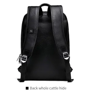 Men's Backpack Simple High Quality Leather Backpack Male Leather Fashion Trend Youth Leisure Travel Computer Bag