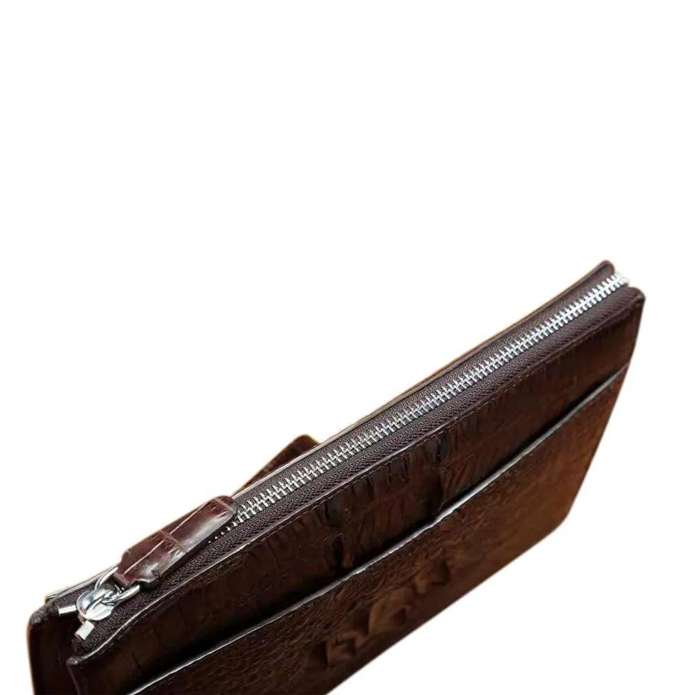Men's Genuine Crocodile Skin  Leather  Clutch Bag