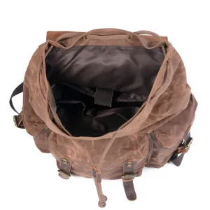 Men's Shiralee Vintage Drawstring Oil Wax Canvas Backpacks