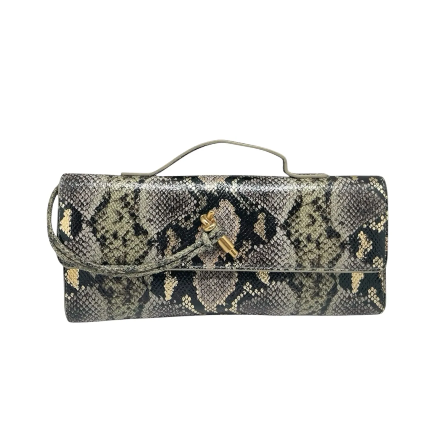 Metallic Snakeskin Clutch