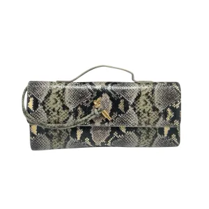 Metallic Snakeskin Clutch