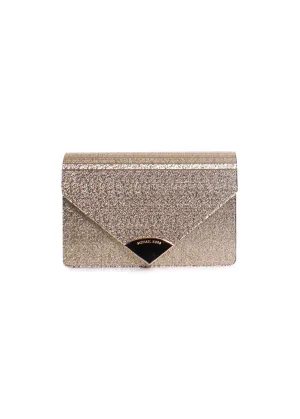 MICHAEL Michael Kors Women's Barbara Metallic Envelope Clutch, Gold, One Size