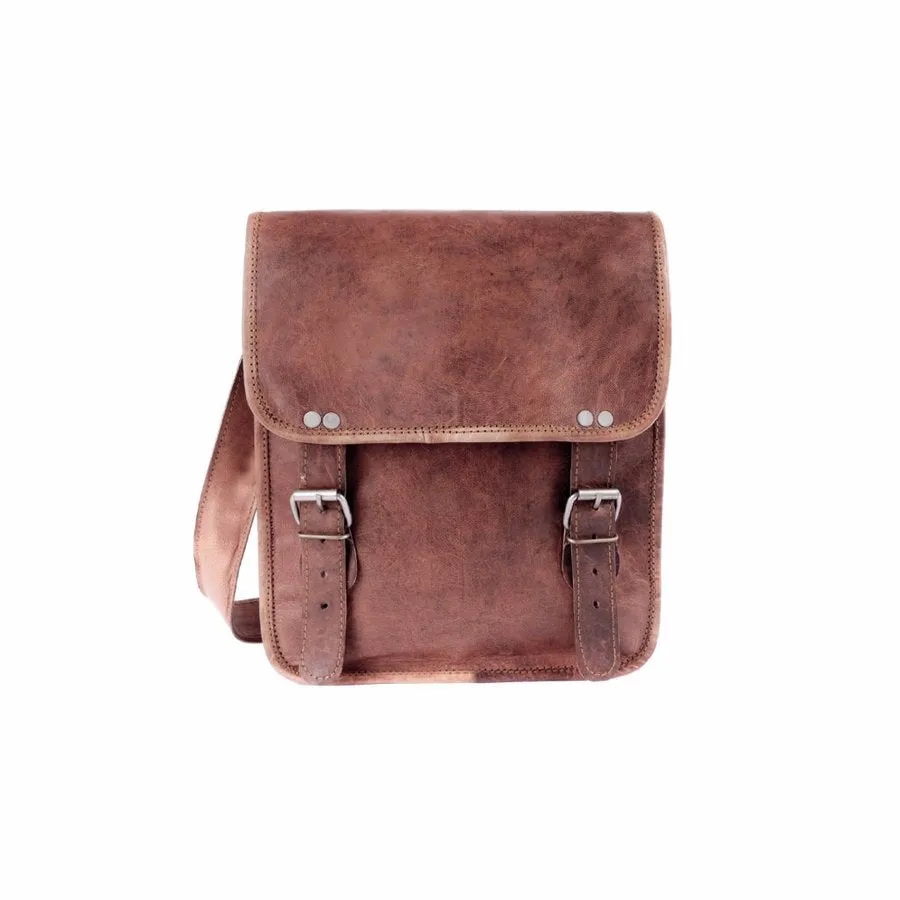 Midi Long Leather Satchel Bag