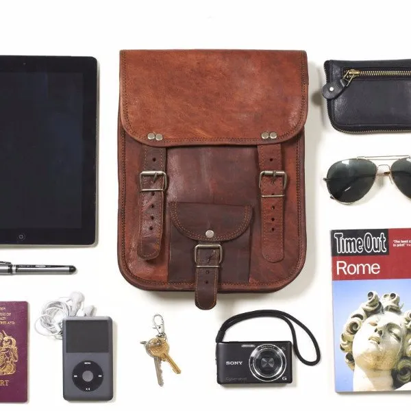 Midi Long Leather Satchel Bag
