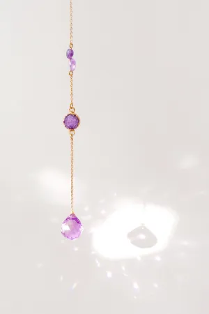 Mini Amethyst & Raw Lilac Agate Window Crystal Suncatcher