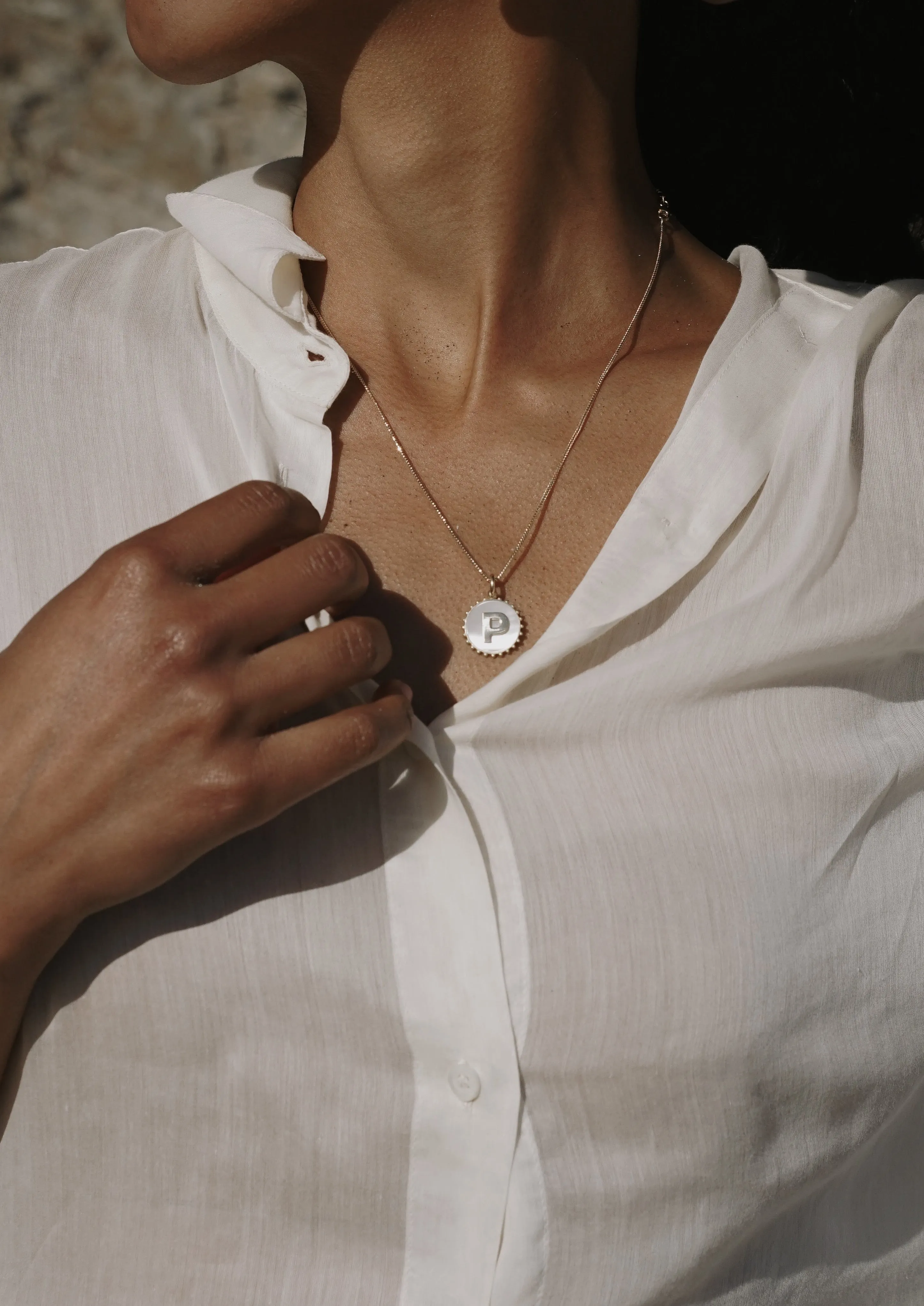 Mini Canvas Initial Necklace <br> Malachite