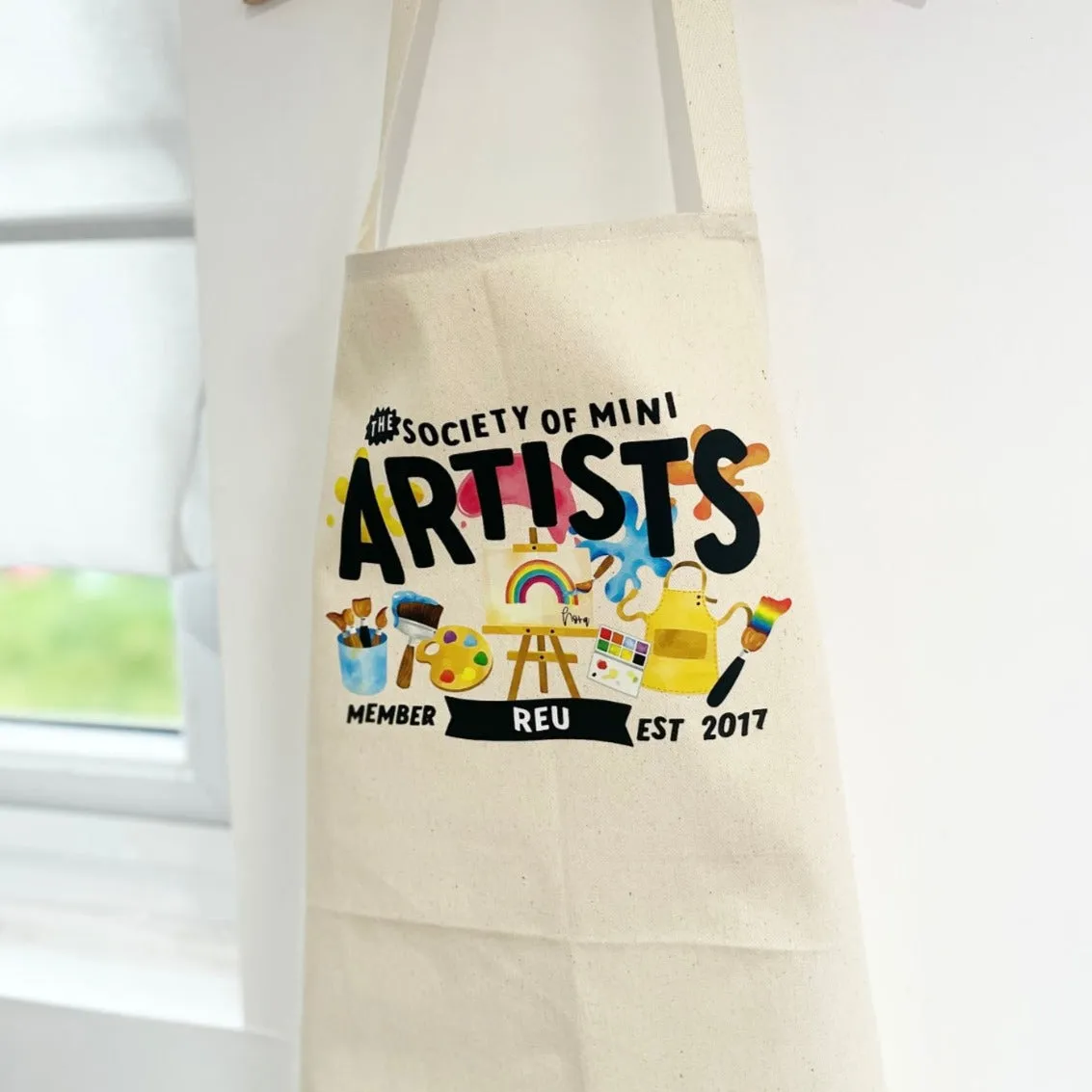 Mini Dreams Artist Personalised Kids Canvas Apron