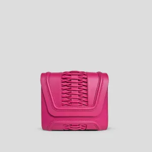 Mini Giovanna fuchsia braided clutch