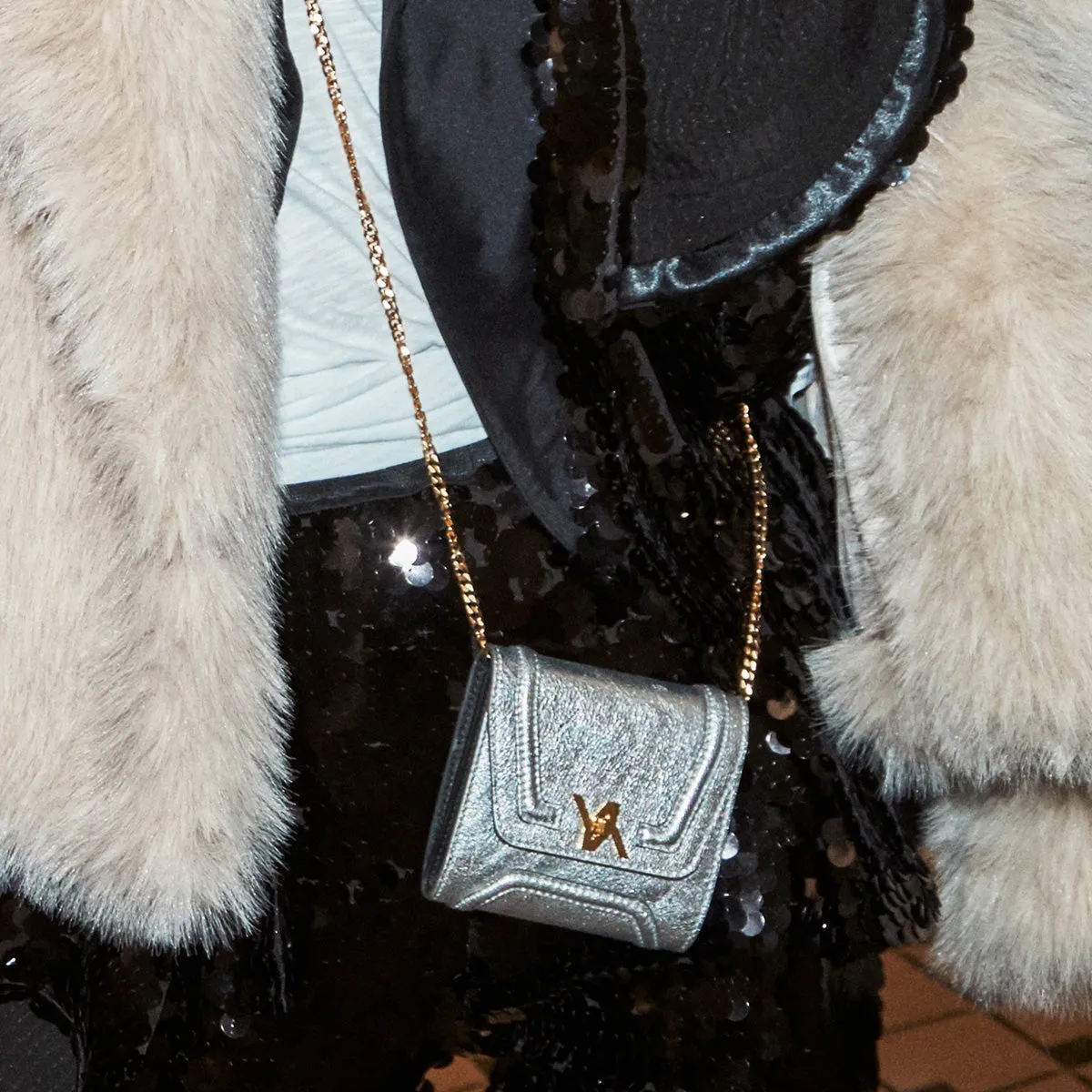 Mini Giovanna Pocket metallic silver